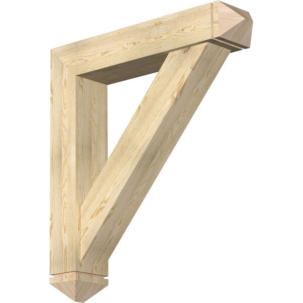 Ekena Millwork Traditional Arts and Crafts Rough Sawn Bracket w/ Offset Brace, Douglas Fir, 8"W x 40"D x 44"H BKT0806X40X44TRA03RDF - main